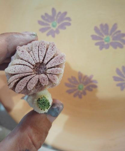 Stempel z pianki do ceramiki - kwiatek margerytka, 2 elementy  W028